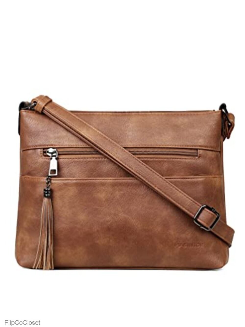 Faux Leather Crossbody Bag with Adjustable Strap